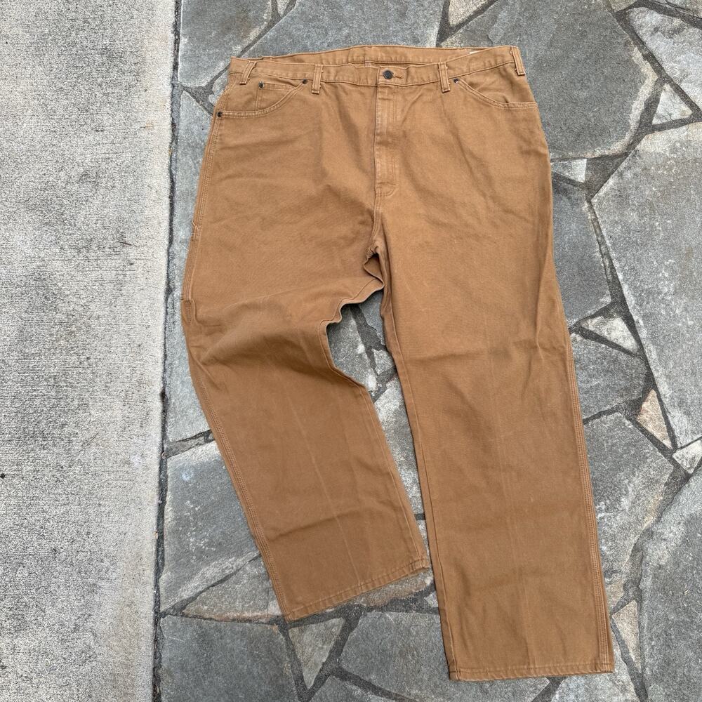 Dickies Pants 44x30 Brown Carpenter Duck Canvas Utility Relaxed Fit 100% Cotton